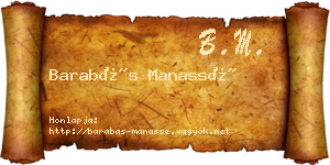 Barabás Manassé névjegykártya